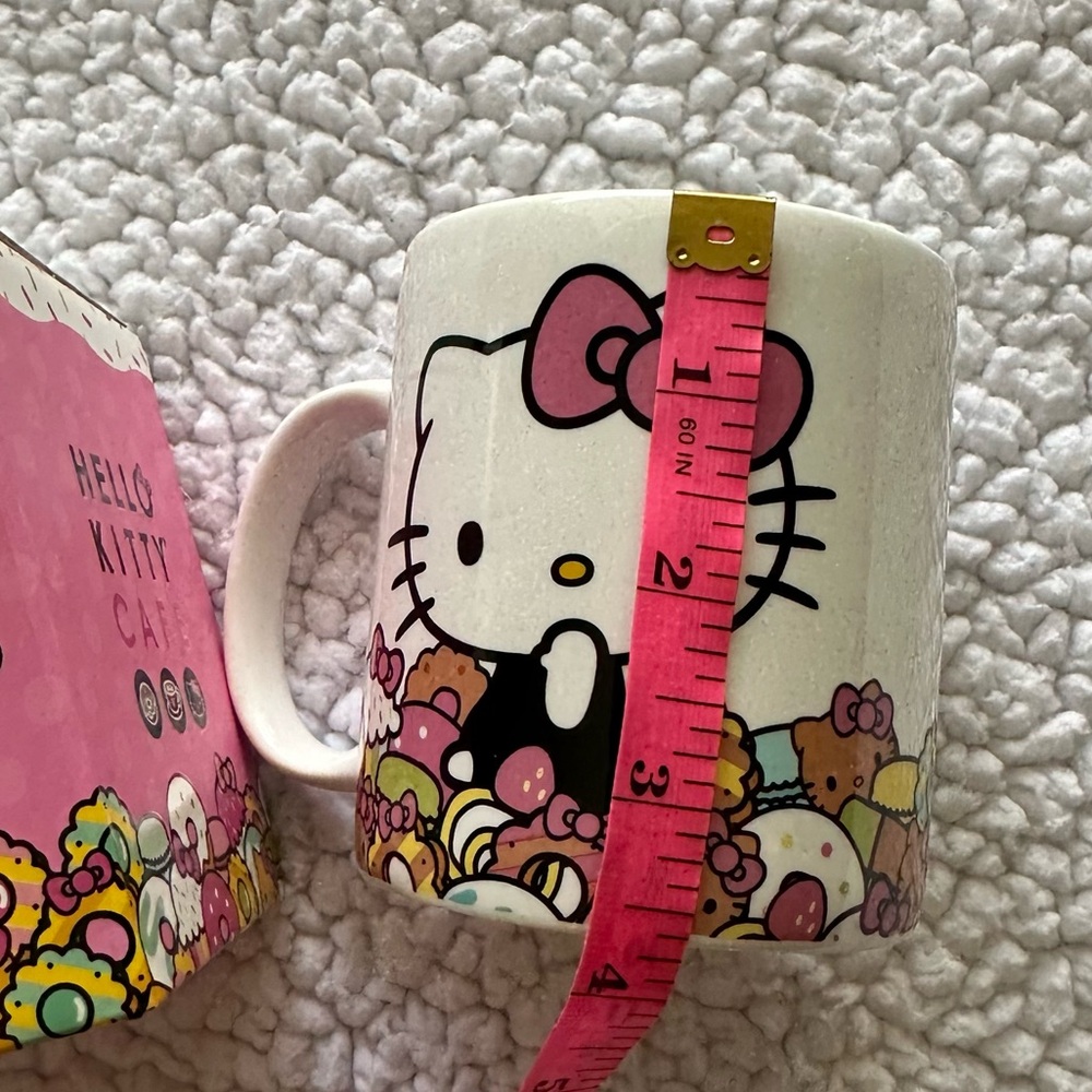 HELLO KITTY CAFE mug donuts graphics coffee tea cup donut graphic on inner base - Picture 8 of 11